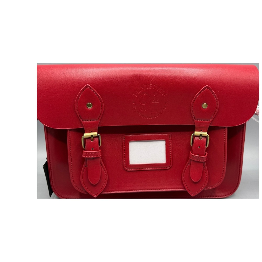 Harry Potter Shop Platform 9 3/4 Red Satchel Crossbody Bag Brass Buckle New